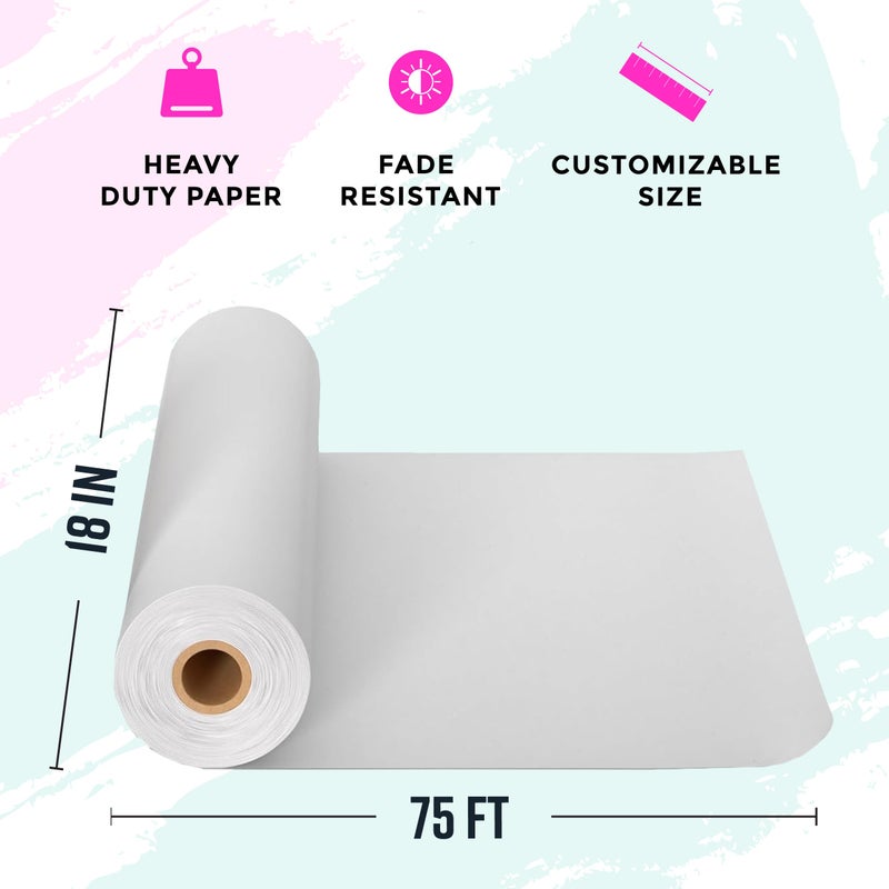 Bryco Goods Kraft Paper Roll - 18â€ x 75â€™ (900â€) - Pack of 2 - White Easel Paper for Drawing, Painting, Arts & Crafts, Bulletin Boards, and Gift Wrapping - Made in The USA - Image 3